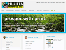 Tablet Screenshot of hi-litesgraphics.com